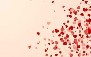 feliz dia dos namorados dia fundo, papel vermelho, Rosa e branco laranja corações confete. vetor ilustração