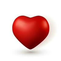 3d vermelho coração. amor símbolo isolado em vermelho fundo. vetor ilustração