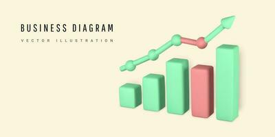 3d ilustração Estatisticas finança gráfico gráfico análise. o negócio gráfico. o negócio investir desenvolvimento conceito. vetor ilustração