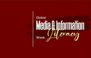 global meios de comunicação e em formação alfabetização semana vetor