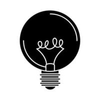 lâmpada elétrica lâmpada redonda ideia ecológica metáfora ícone isolado silhueta estilo vetor
