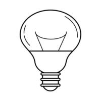 lâmpada elétrica lâmpada redonda ideia ecológica metáfora ícone isolado estilo de linha vetor
