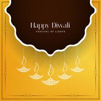 Fundo de saudação feliz festival de Diwali feliz vetor