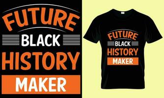 futuro Preto história criador t camisa projeto, motivação tipografia e personalizadas t camisa vetor