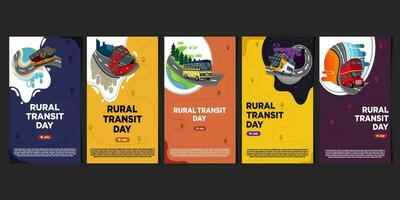 Novo conceito social meios de comunicação história modelos rural transito dia com a sentir do uma cidade ônibus viagem vetor ilustração