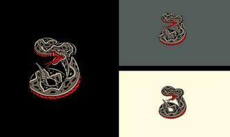 serpente predador vetor ilustração plano Projeto