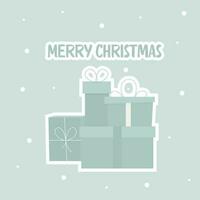 mão desenhado Natal presente caixas dentro simples estilo. natal cartão postal com neve vetor