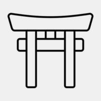 ícone torii portão. Japão elementos. ícones dentro linha estilo. Boa para impressões, cartazes, logotipo, anúncio, infográficos, etc. vetor