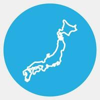 ícone Japão mapa. Japão elementos. ícones dentro azul volta estilo. Boa para impressões, cartazes, logotipo, anúncio, infográficos, etc. vetor