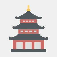 ícone pagode. Japão elementos. ícones dentro plano estilo. Boa para impressões, cartazes, logotipo, anúncio, infográficos, etc. vetor