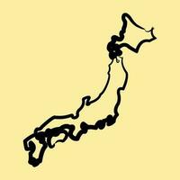 ícone Japão mapa. Japão elementos. ícones dentro mão desenhado estilo. Boa para impressões, cartazes, logotipo, anúncio, infográficos, etc. vetor