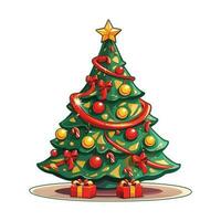 Natal árvore com decoração vetor