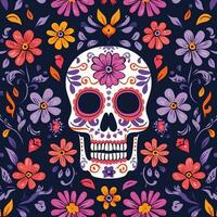 mão desenhado dia de muertos padronizar fundo vetor