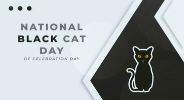 nacional Preto gato dia celebração vetor Projeto ilustração para fundo, poster, bandeira, anúncio, cumprimento cartão
