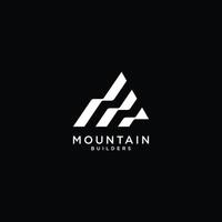 montanha construtor mínimo logotipo, linha arte ícone logotipo vetor