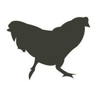 vetor silhuetas de animais de fazenda isoladas em branco. ícones de gado e aves. paisagem rural com árvores, plantas e fazenda