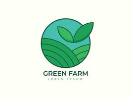 verde Fazenda mercado logotipo, eco campo vetor placa