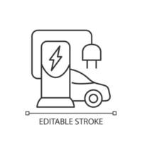 ícone linear da estação de carregamento ev vetor