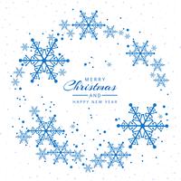 Cartão de Natal flocos de neve fundo festival decorativo vetor