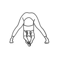 ioga pose dentro desenho animado rabisco estilo vetor