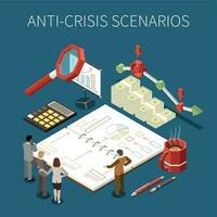 gerenciamento de crise isométrico vetor