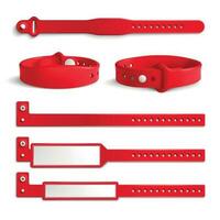 vermelho entrada pulseiras conjunto vetor