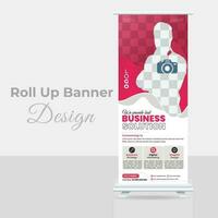 roll up banner design vetor