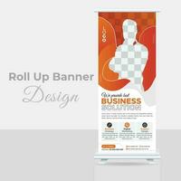 roll up banner design vetor