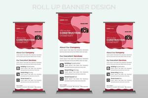 roll up banner design vetor