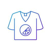 ícone de vetor linear gradiente de camiseta de marca