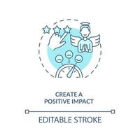 criar ícone de conceito azul de impacto positivo vetor