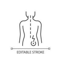 ícone linear de dor nas costas inferior direita vetor