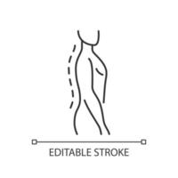 ícone linear de correção de postura em pé vetor