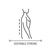 ícone linear de síndrome de costas chatas