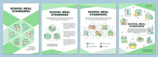 modelo de folheto de padrões de alimentação escolar vetor