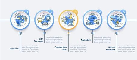 modelo de infográfico de vetor de poluição do ar ambiente