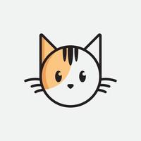 cabeça de gato fofa logotipo dos desenhos animados cabeça de gato boa para produtos relacionados a cuidados com gatos vetor