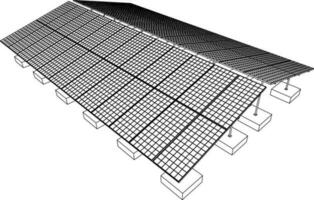 3d ilustração do solar garagem vetor