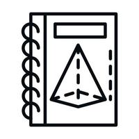 matemática educação escola ciência livro informações linha geométrica e ícone de estilo vetor