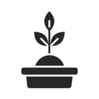 voluntário de doação para caridade ajuda ícone de estilo silhueta de planta em vaso social vetor