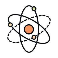 linha de molécula de ciência da escola de matemática e ícone de estilo de preenchimento vetor