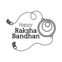 pulseira raksha bandhan feliz com linha de bola vetor