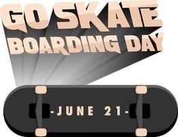 vai andar de skate no dia 21 de junho banner isolado vetor