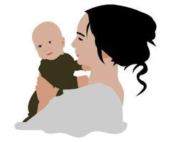 mãe com bebê plano retrato vetor