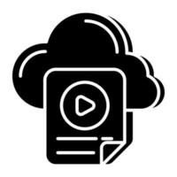 editável Projeto ícone do nuvem vídeo Arquivo vetor