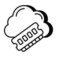 moderno Projeto ícone do nuvem RAM vetor