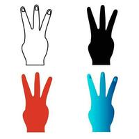 abstrato três dedo mão gesto silhueta ilustração vetor