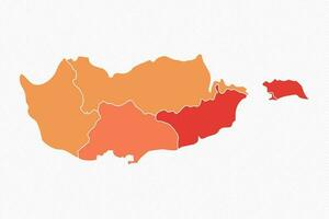 colorida Chipre dividido mapa ilustração vetor