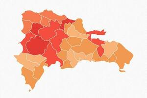colorida dominicano república dividido mapa ilustração vetor