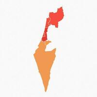 colorida Israel dividido mapa ilustração vetor